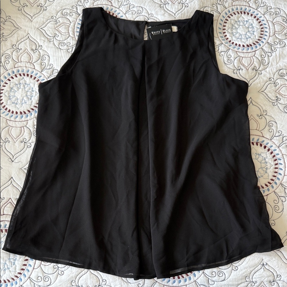 White House Black Market Black Sleeveless Blouse